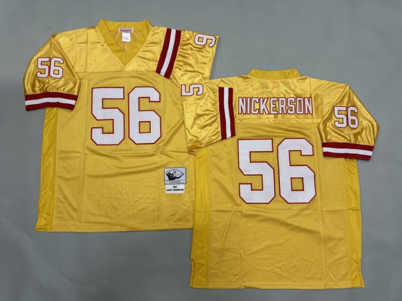Men 2025 Tampa Bay Buccaneers #56 Nickerson yellow Throwback Limited NFL Jersey style 001